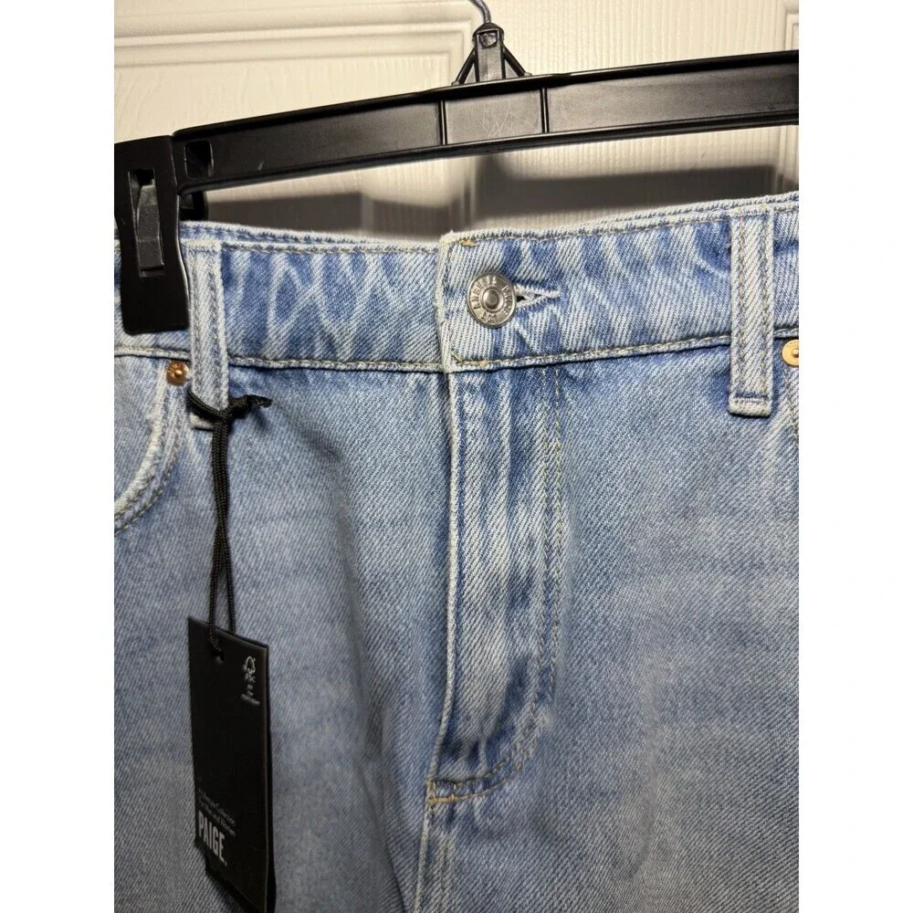 PAIGE Mader Denim Mini Skirt Size 34 Plus Size Distressed Raw Hem NWT